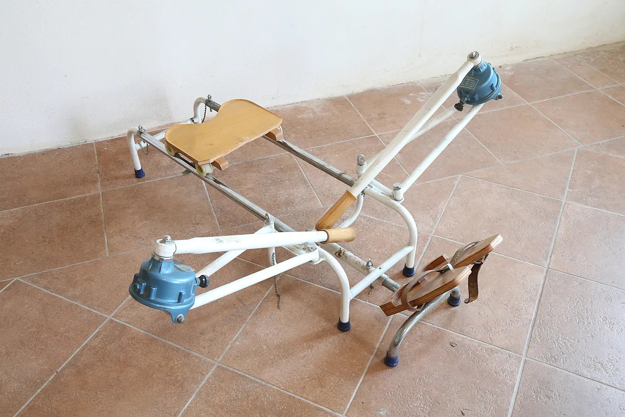 Vogatore Skiff Crnielli legno ferro cromato,  anni '70 4