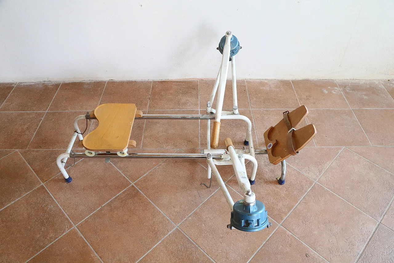 Vogatore Skiff Crnielli legno ferro cromato,  anni '70 5