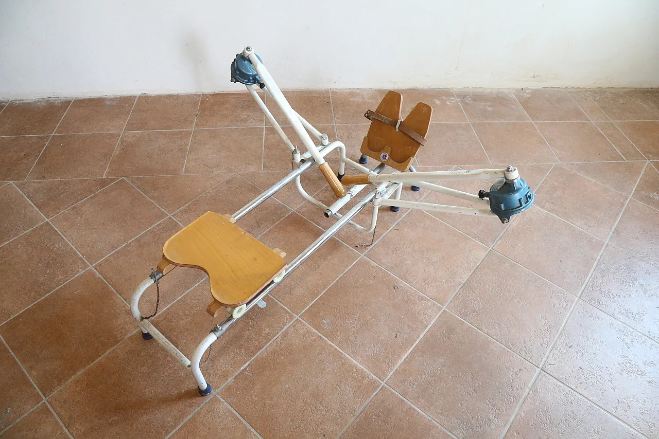 Vogatore Skiff Crnielli legno ferro cromato,  anni '70 6