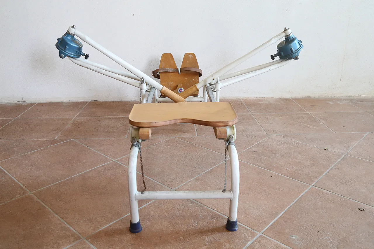 Vogatore Skiff Crnielli legno ferro cromato,  anni '70 10