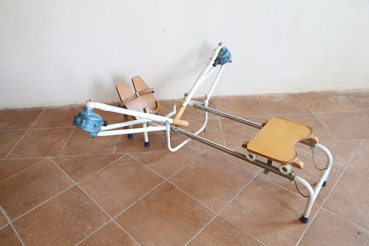 Vogatore Skiff Crnielli legno ferro cromato,  anni '70 11
