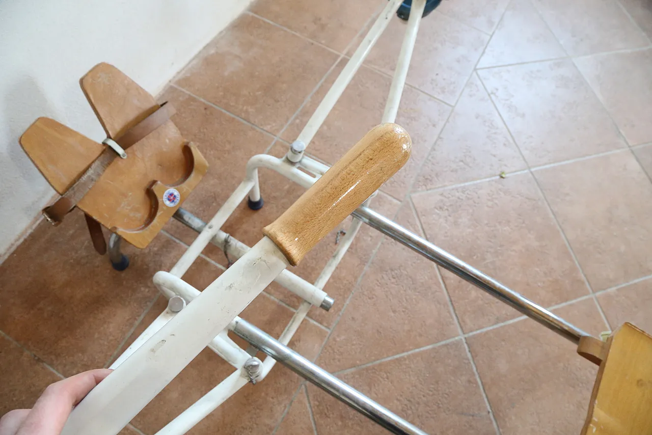 Vogatore Skiff Crnielli legno ferro cromato,  anni '70 16