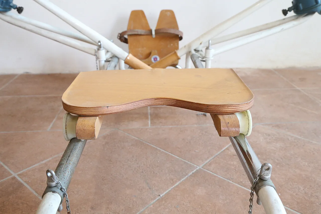 Vogatore Skiff Crnielli legno ferro cromato,  anni '70 17