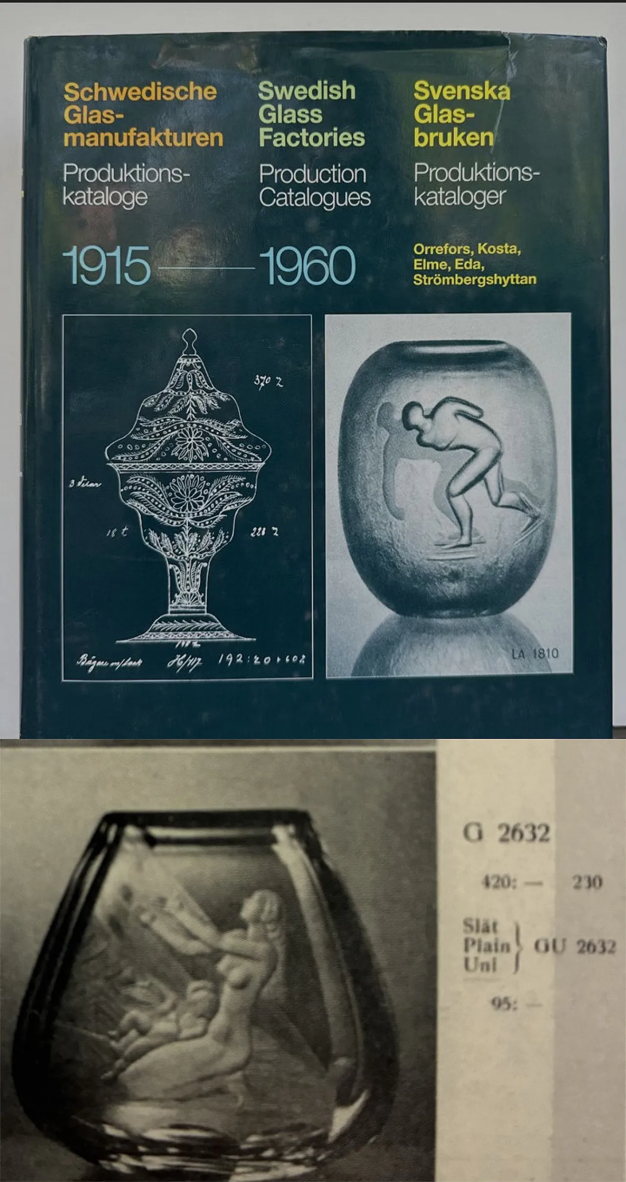 Orrefors glasbruk Simon Gate vaso cristallo inciso maternità nudo 1