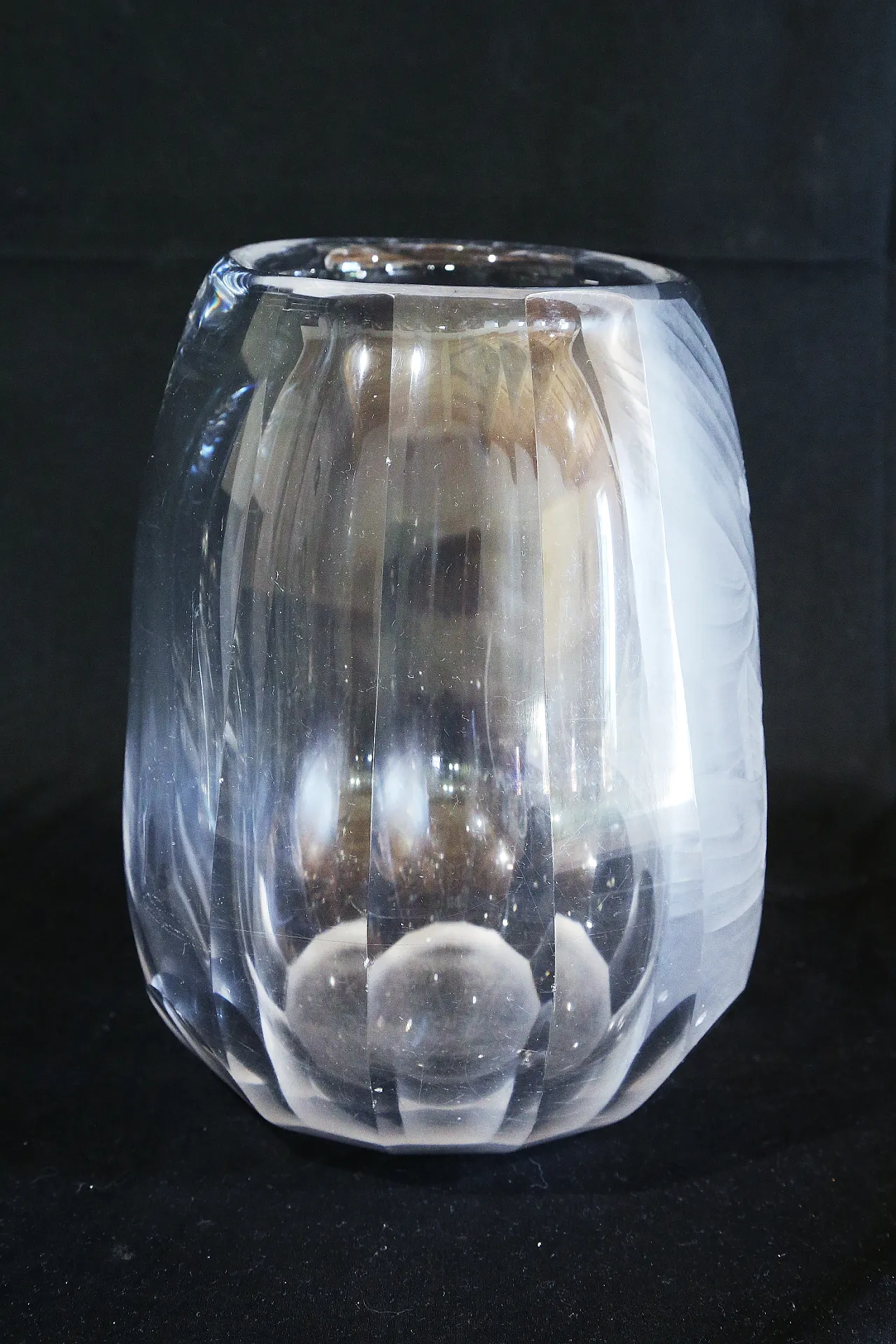 Orrefors glasbruk Simon Gate vaso cristallo inciso maternità nudo 9