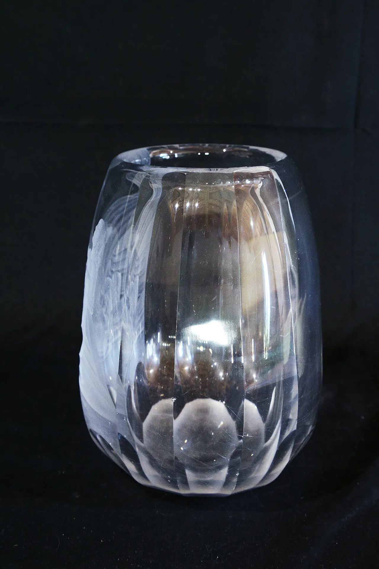 Orrefors glasbruk Simon Gate vaso cristallo inciso maternità nudo 13