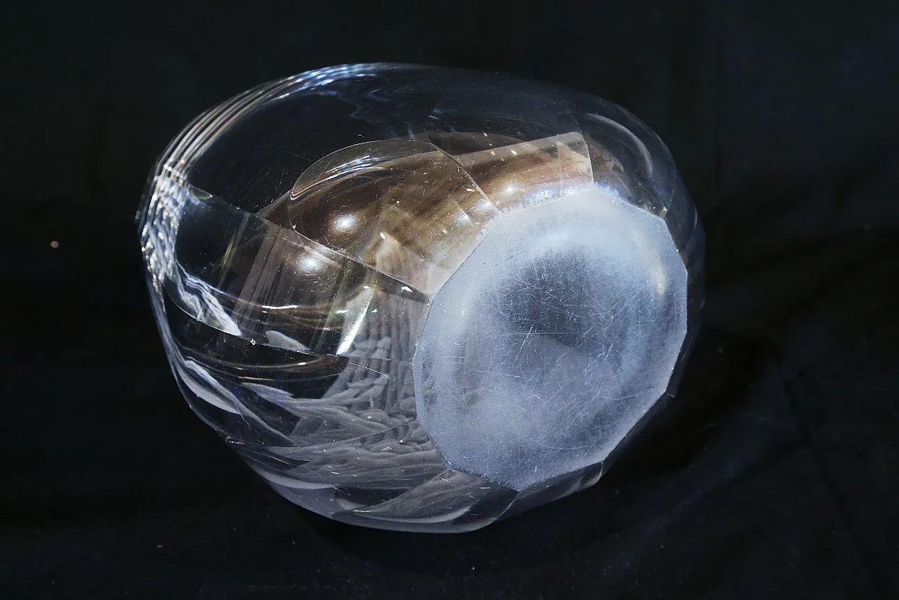 Orrefors glasbruk Simon Gate vaso cristallo inciso maternità nudo 20
