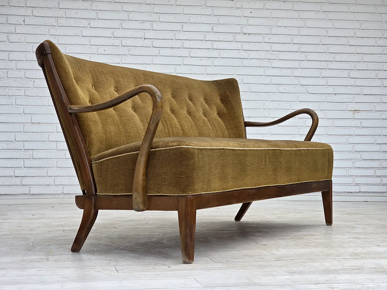 1960s, Danish design by Alfred Christensen, 2-seater sofa, velour. 1