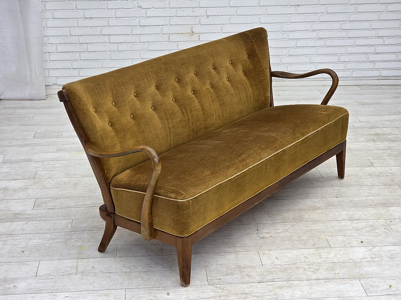 1960s, Danish design by Alfred Christensen, 2-seater sofa, velour. 2