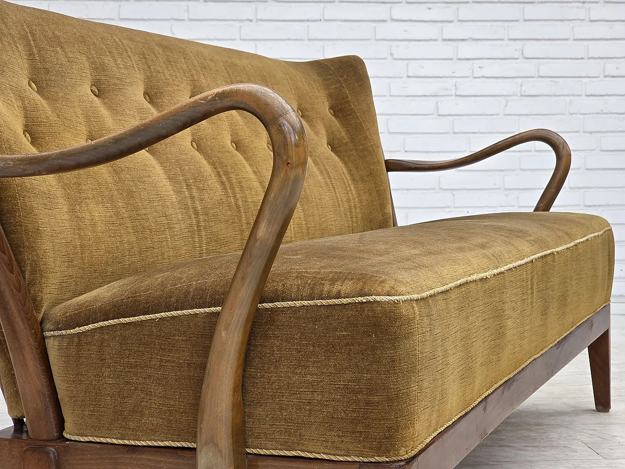 1960s, Danish design by Alfred Christensen, 2-seater sofa, velour. 6