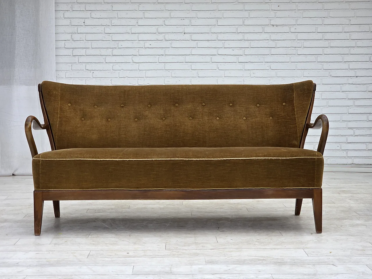 1960s, Danish design by Alfred Christensen, 2-seater sofa, velour. 8