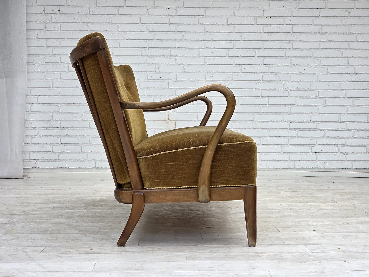 1960s, Danish design by Alfred Christensen, 2-seater sofa, velour. 10