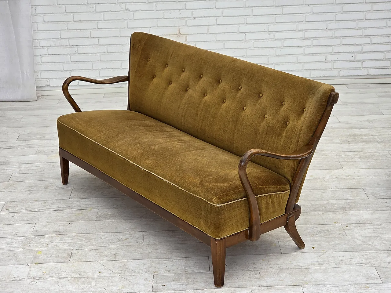 1960s, Danish design by Alfred Christensen, 2-seater sofa, velour. 16