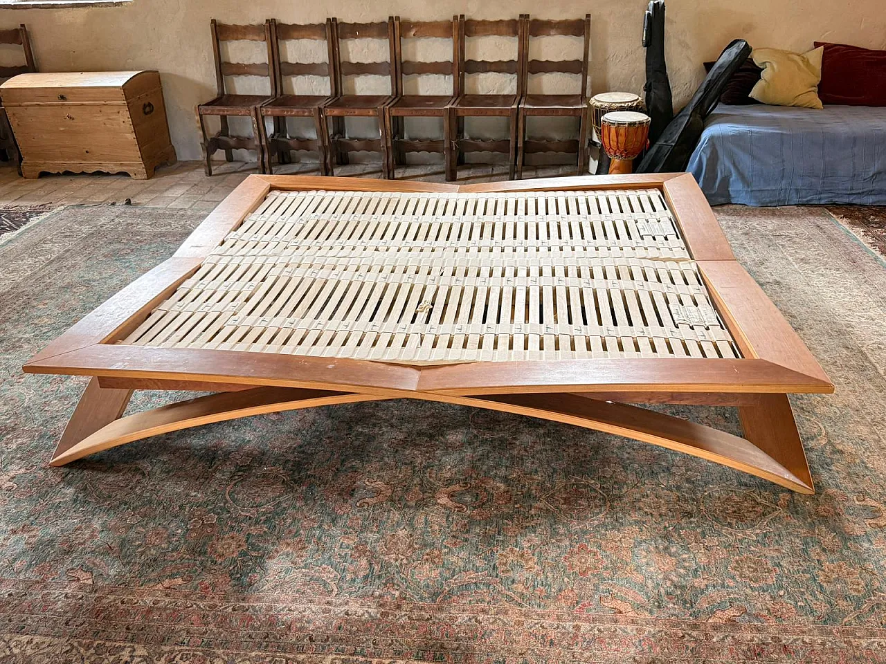 Cinius 'Loto' Bed Frame in Beech and Cherry Wood 1