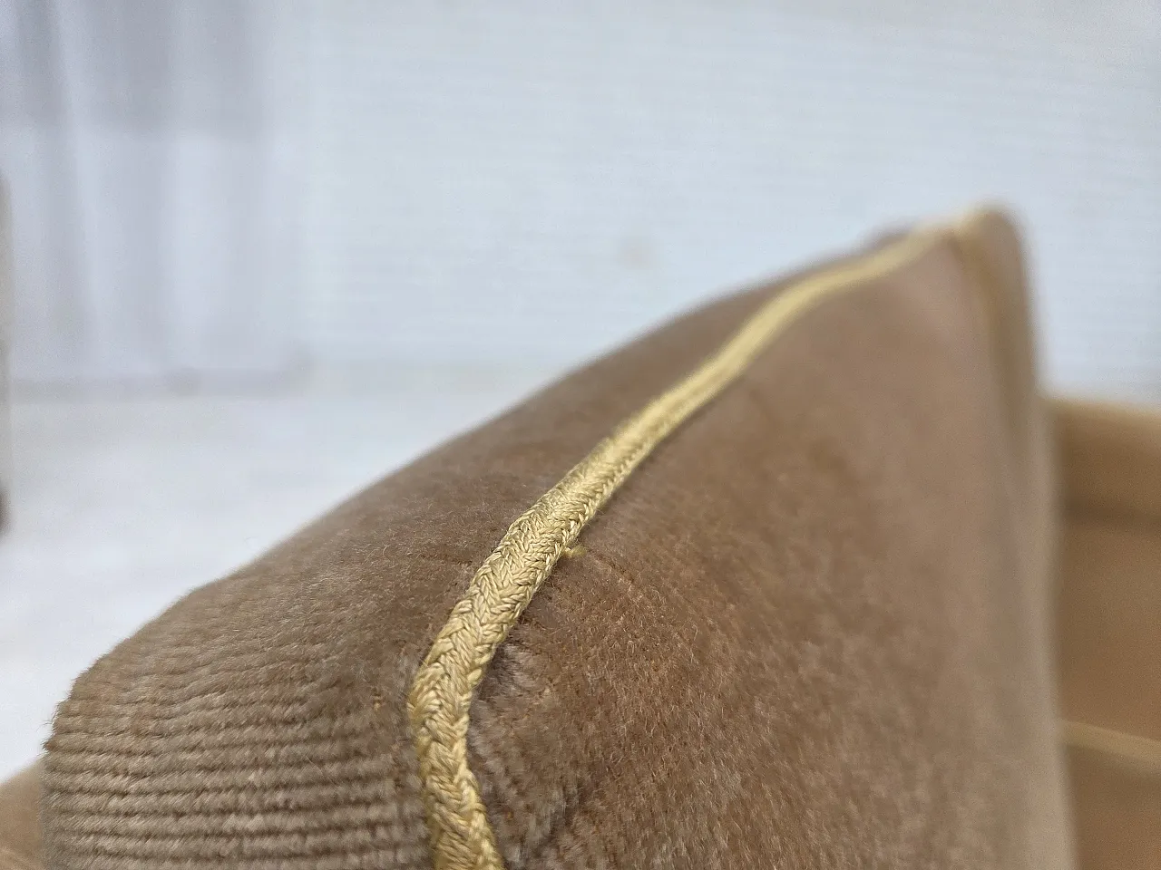 1970s, Danish 2-seater sofa, honey yellow furniture velour. 5