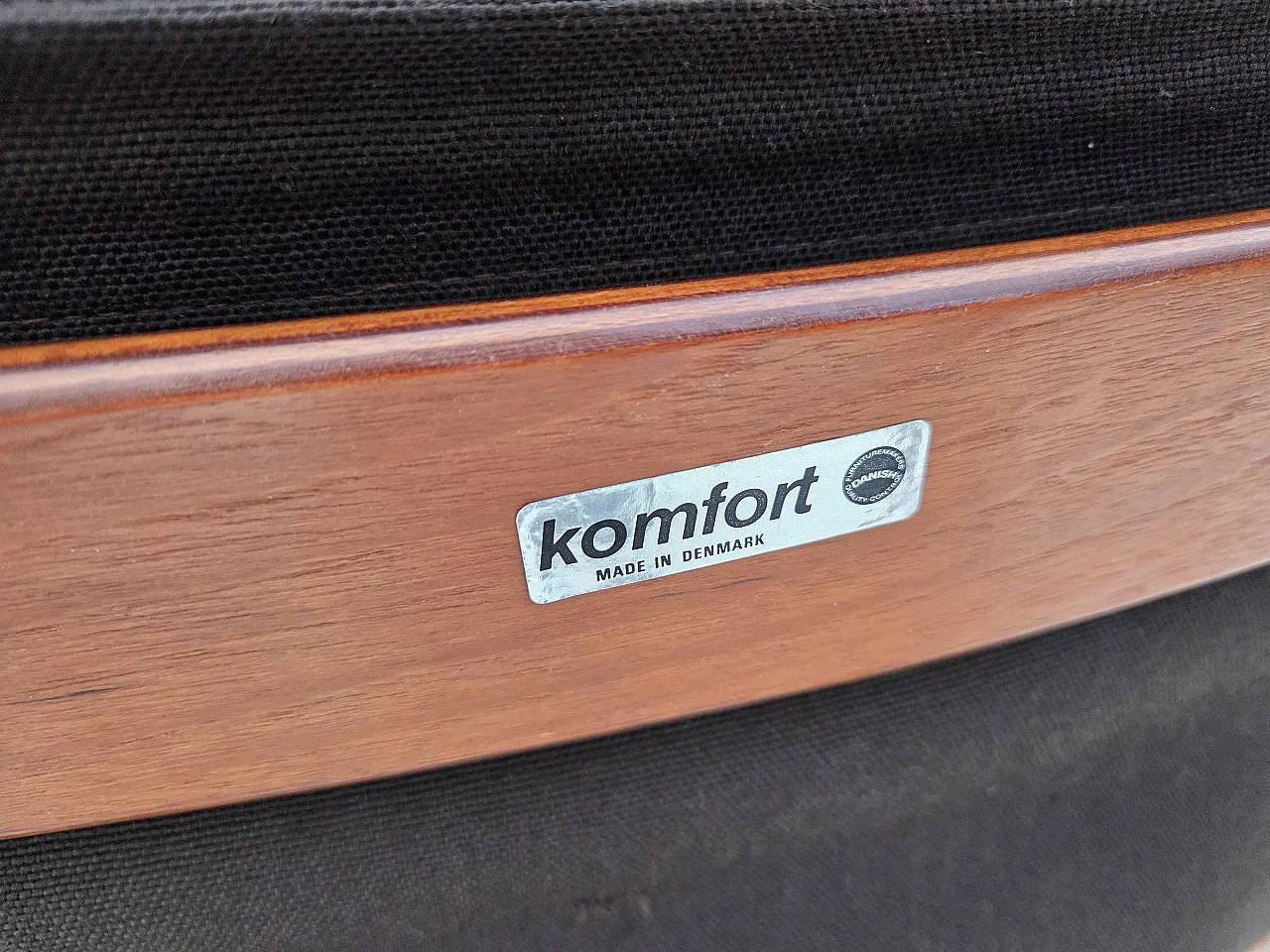 Anni '70, poltrona danese Komfort, pelle d'arredo, legno curvato. 20