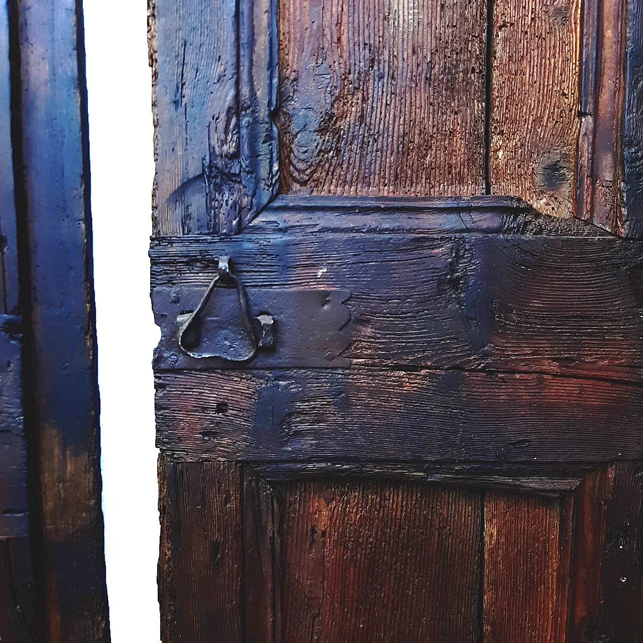 Pair of antique doors in solid wood, early 20th century 2