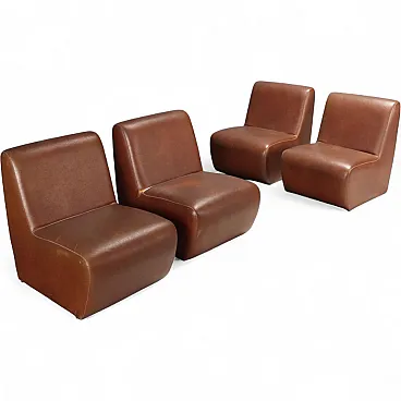 4 Modular seats in imitation leather, 1970s