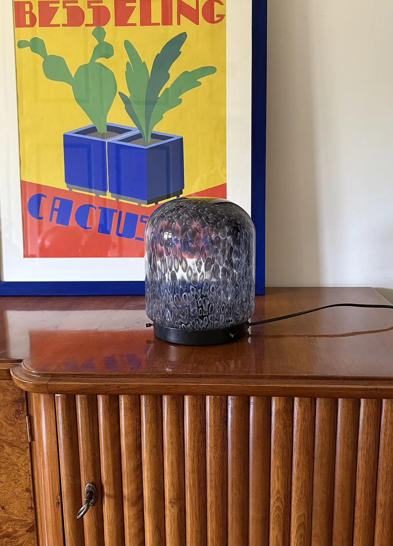 Murrine glass lamp mod. Neverrino, Vistosi 1980 3