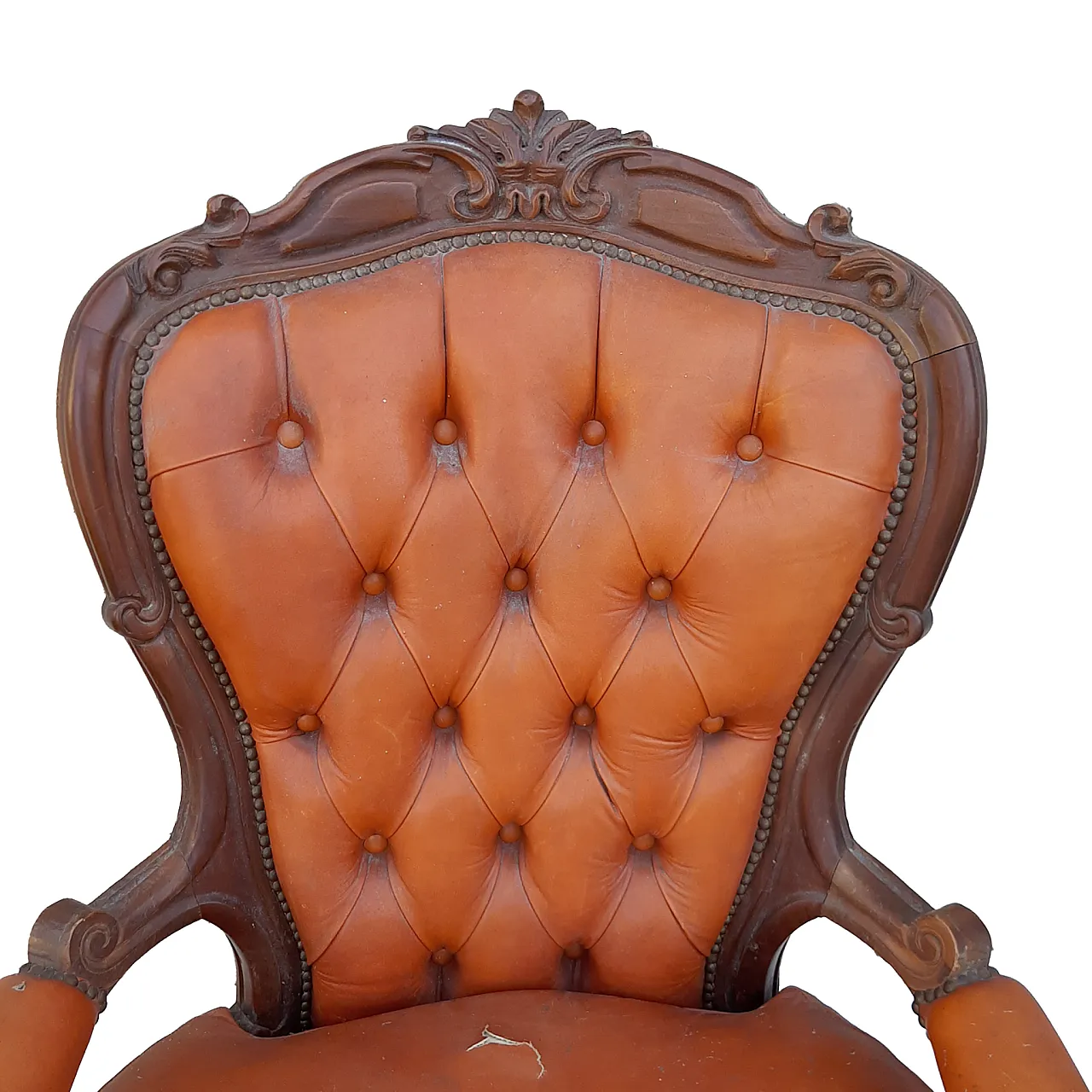 Tufted armchair with buttons, 50s 2