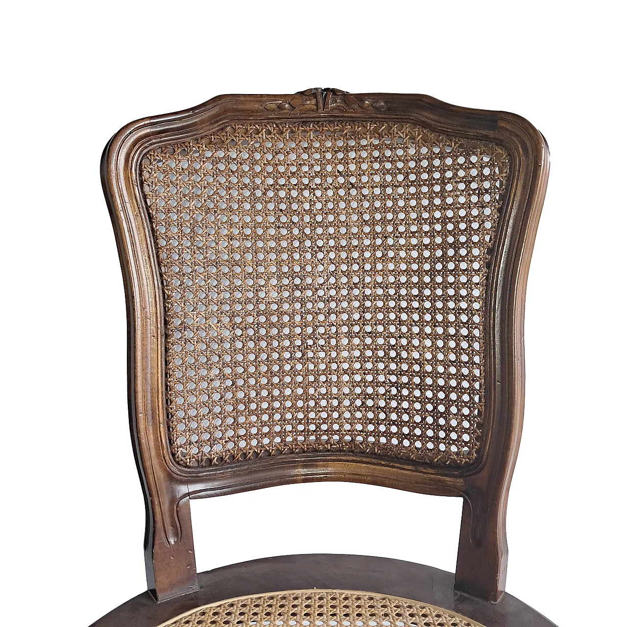 6 Louis XV style chairs in solid wood and Vienna straw, 18th century 3