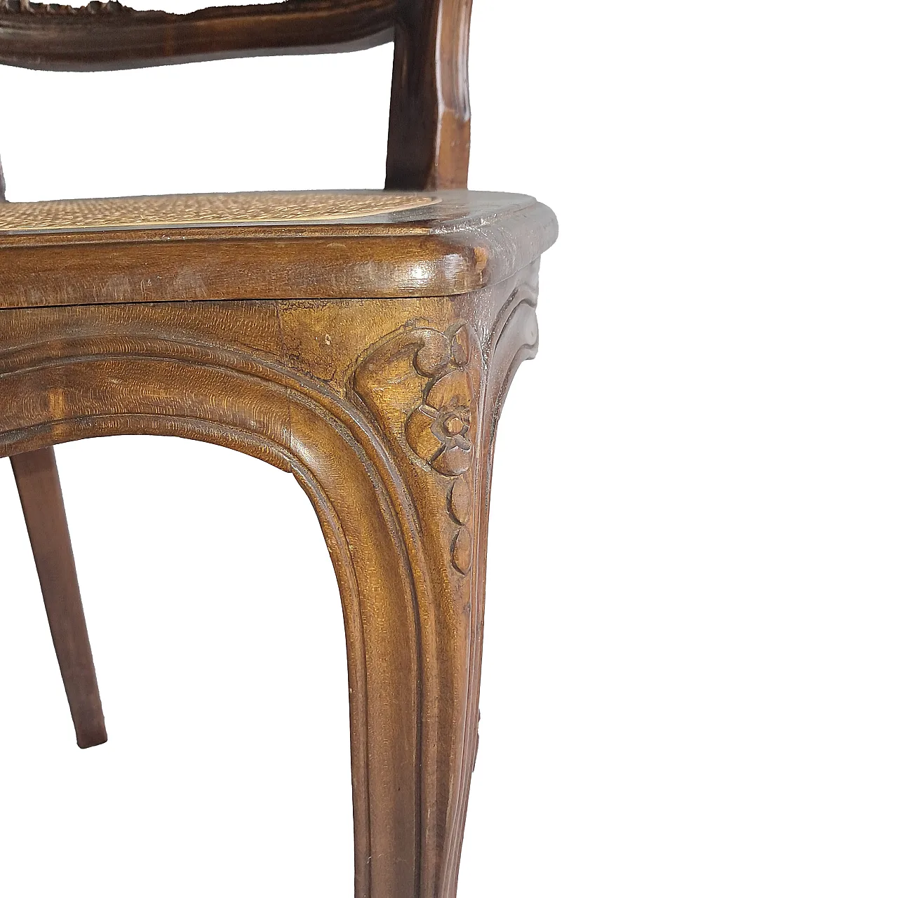 6 Louis XV style chairs in solid wood and Vienna straw, 18th century 5