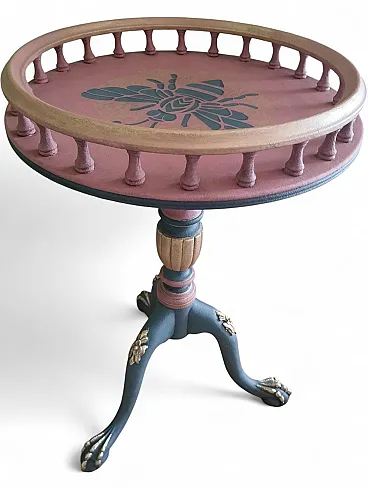 Hand-painted upycled-chic plant table, 20th century