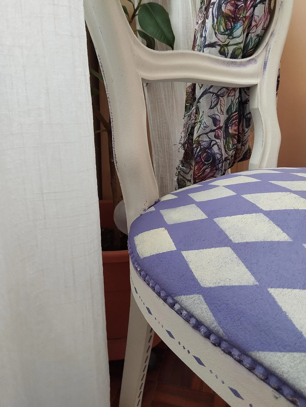 Hand-painted Rococo chair in eclectic style, 20th century 2