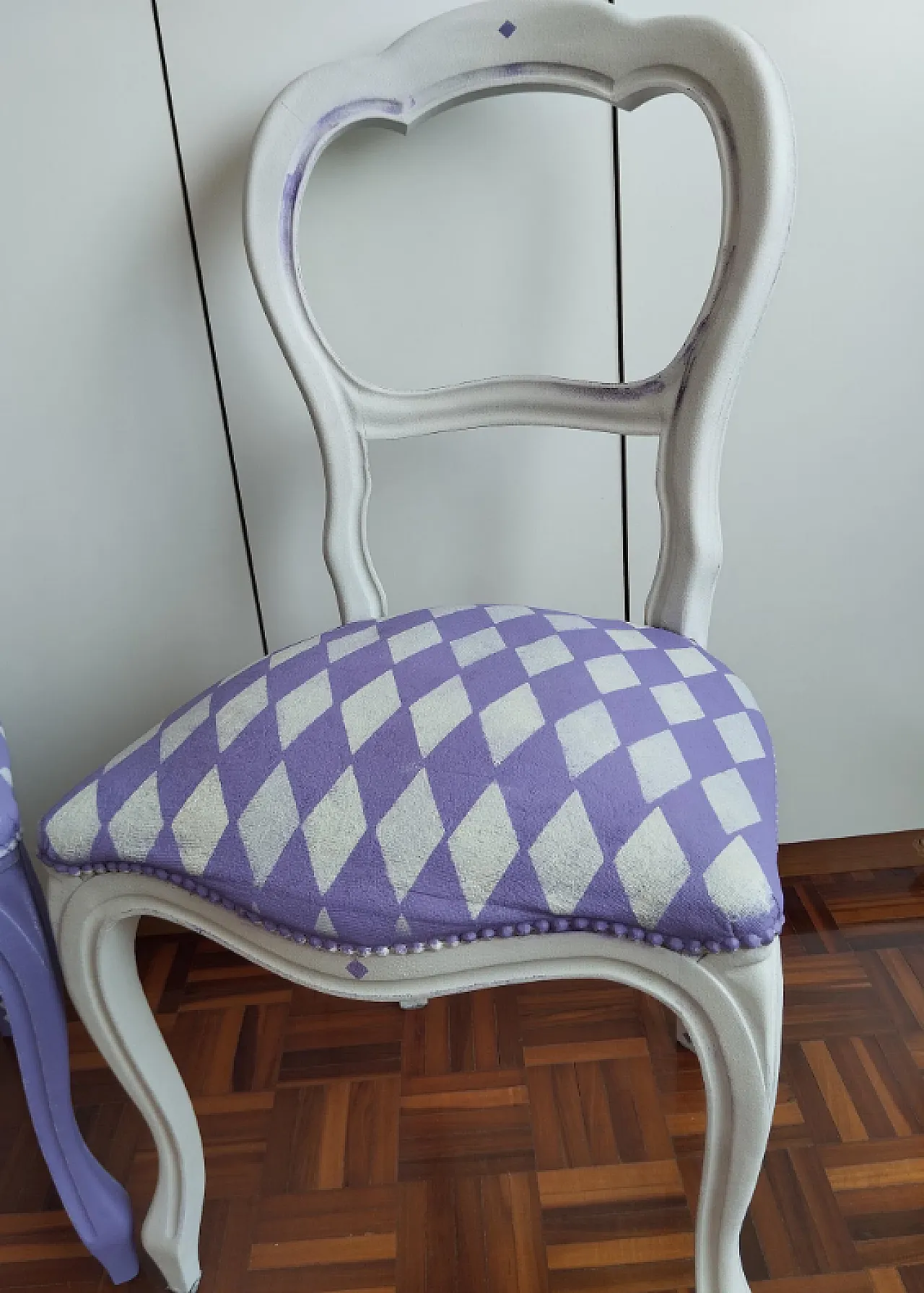 Hand-painted Rococo chair in eclectic style, 20th century 4