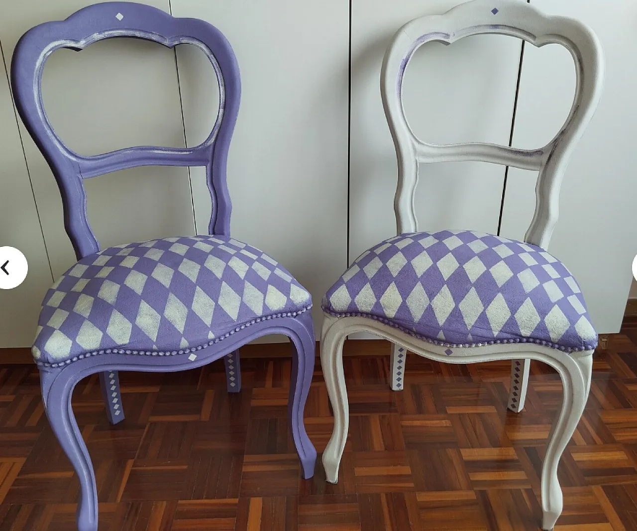 Hand-painted Rococo chair in eclectic style, 20th century 5