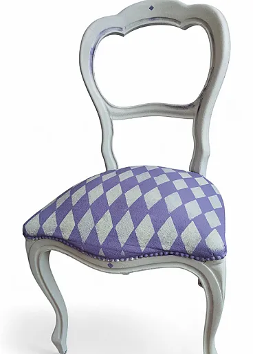 Hand-painted Rococo chair in eclectic style, 20th century