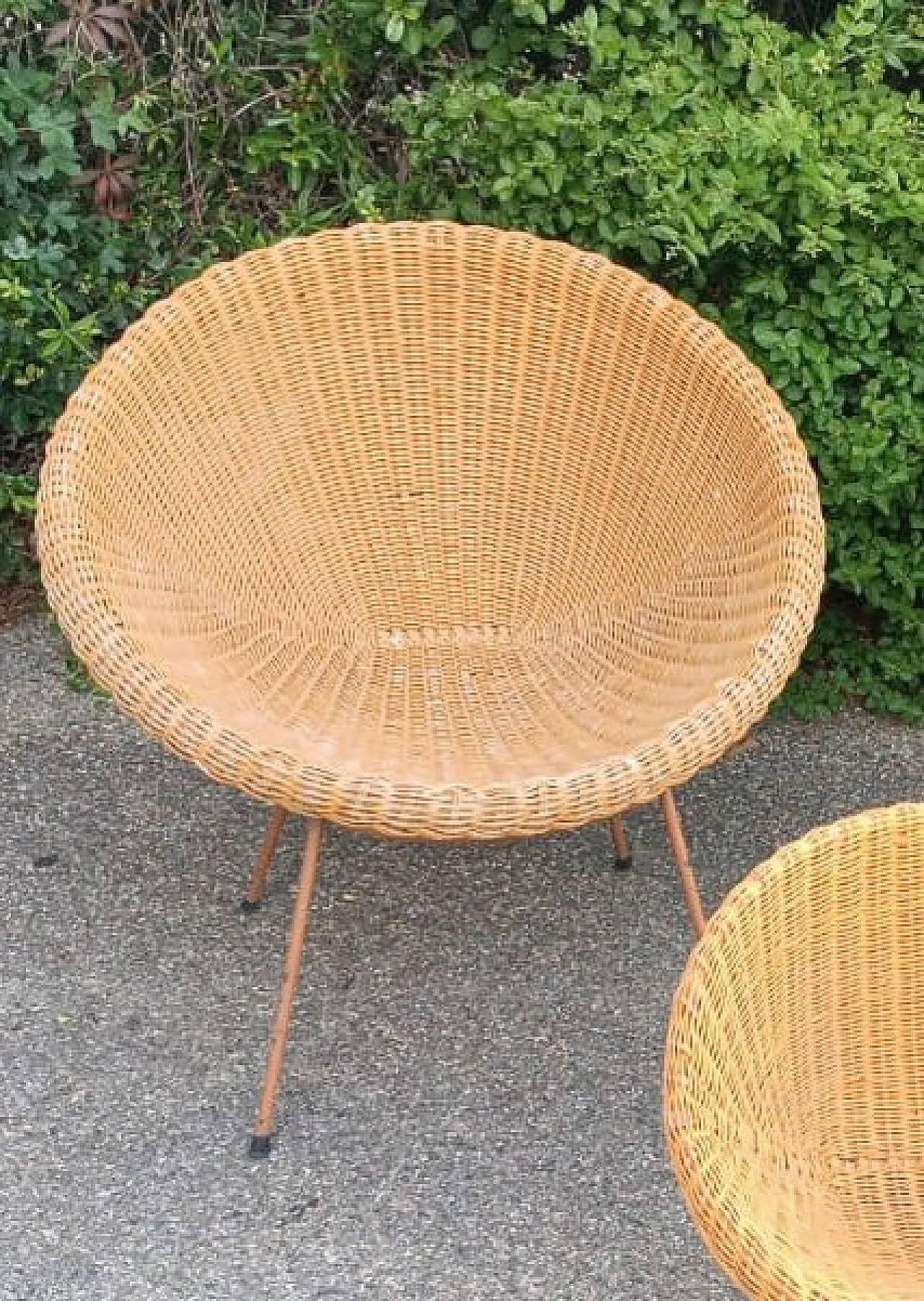 3 Poltrone in vimini, anni '50 6