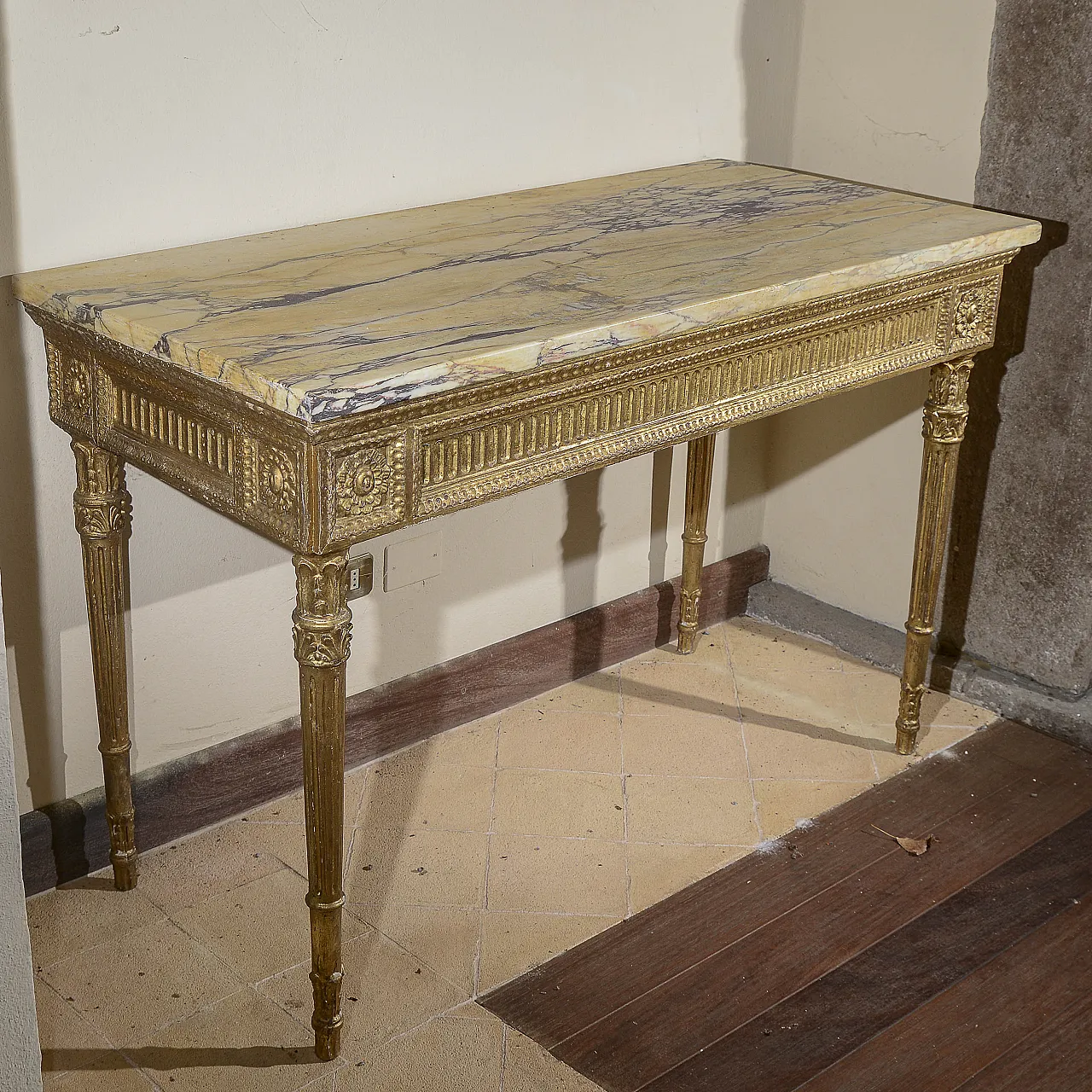 Consolle con piano in marmo, '900 3