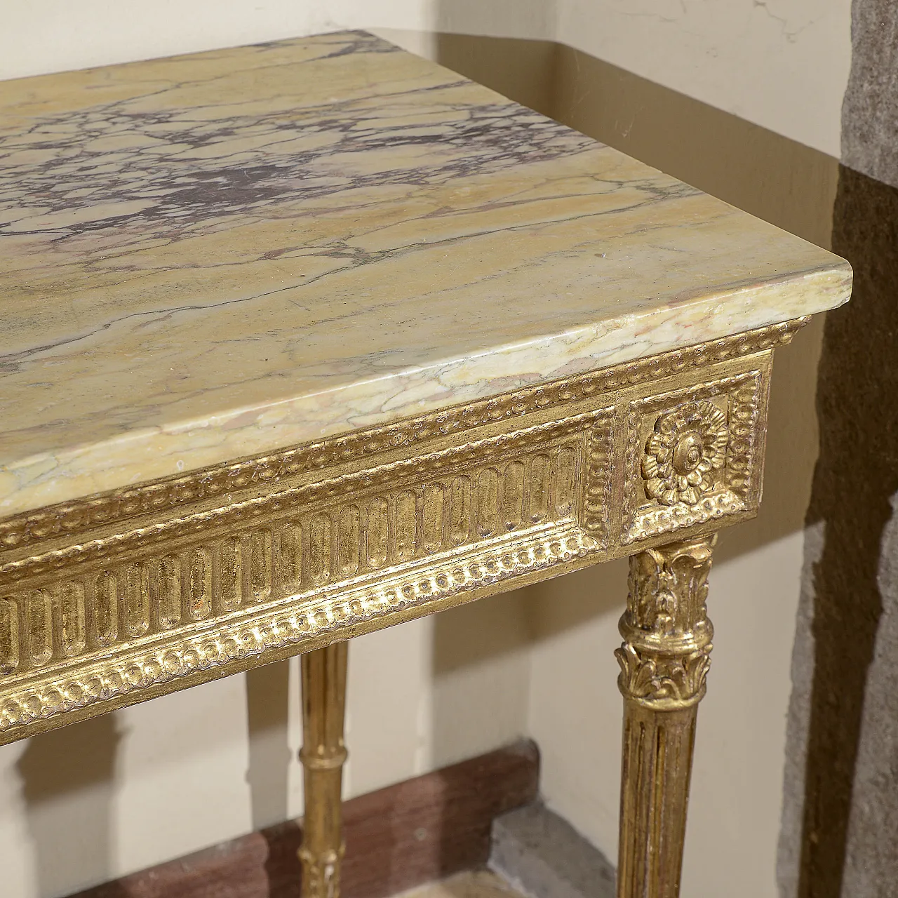 Consolle con piano in marmo, '900 5