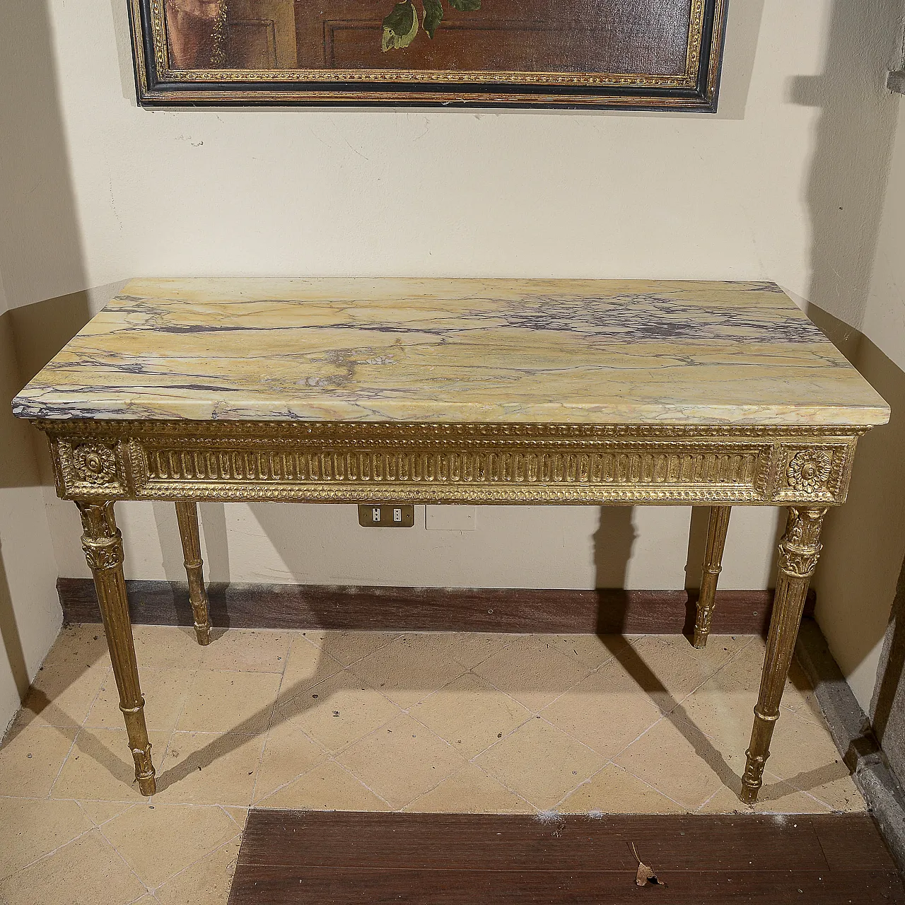 Consolle con piano in marmo, '900 6