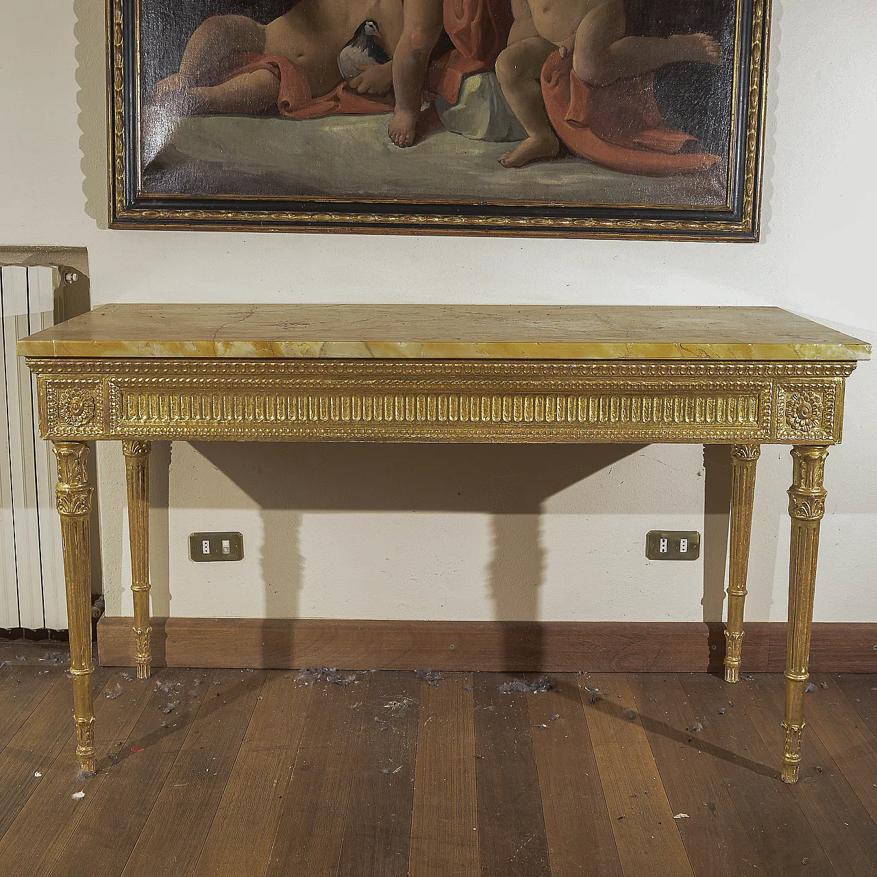 Consolle con piano in marmo, '700 1