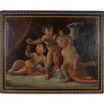 Putti danzanti, olio su tela, '800