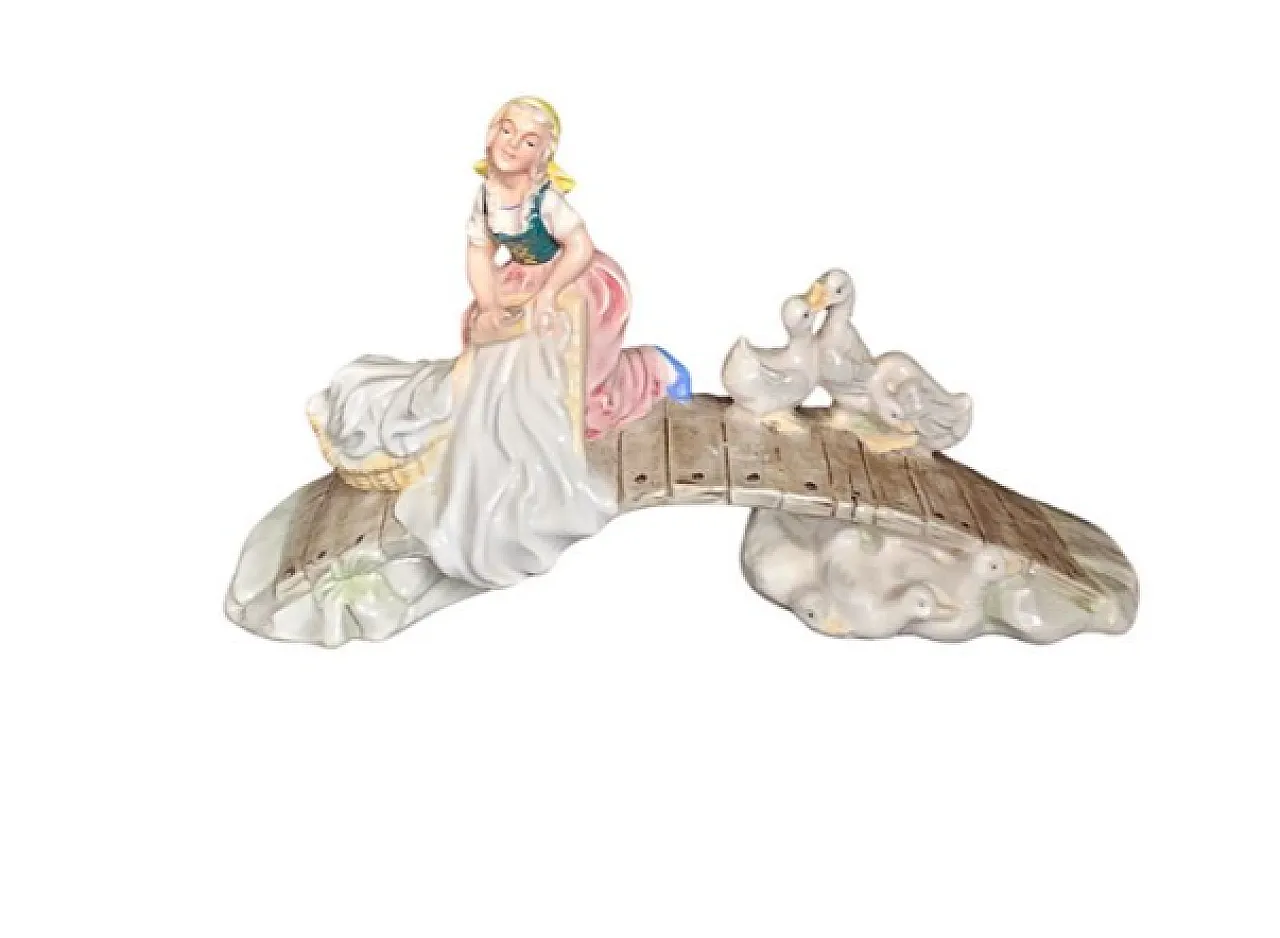 Washerwoman, glazed ceramic sculpture, 20th century 1