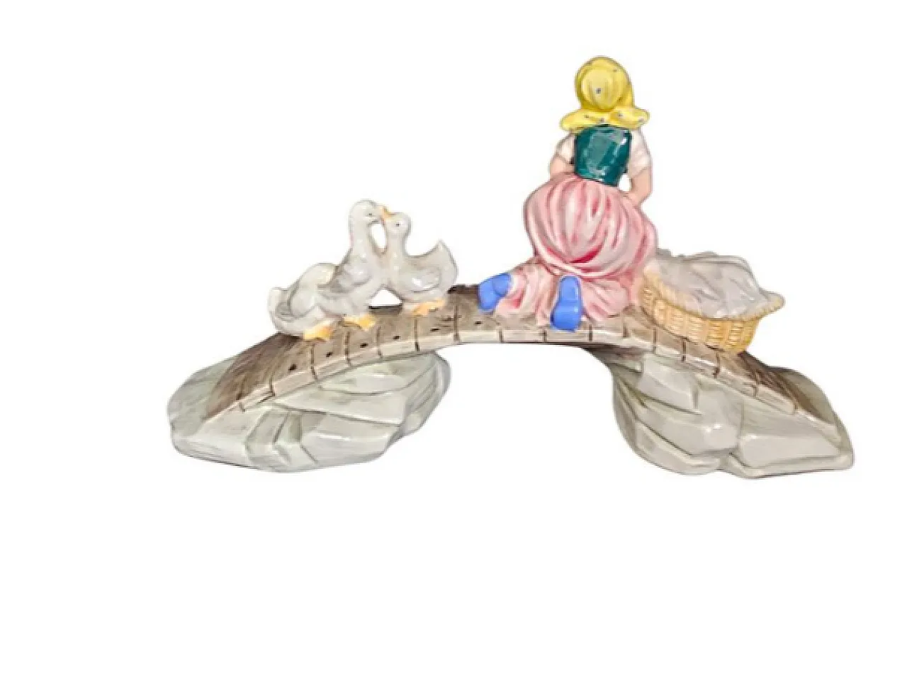 Washerwoman, glazed ceramic sculpture, 20th century 3