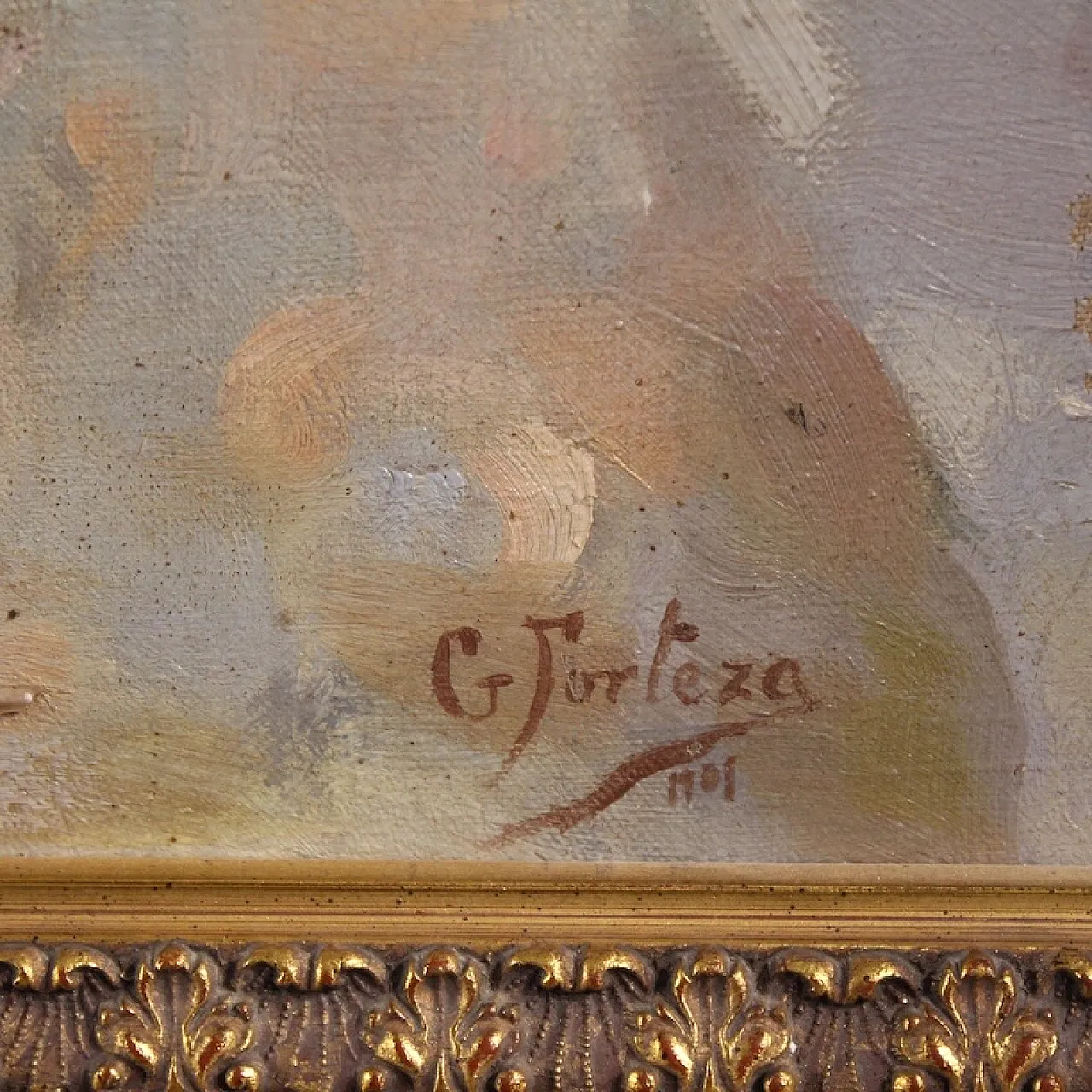 Dipinto spagnolo, paesaggio veduta di mare, '900 6