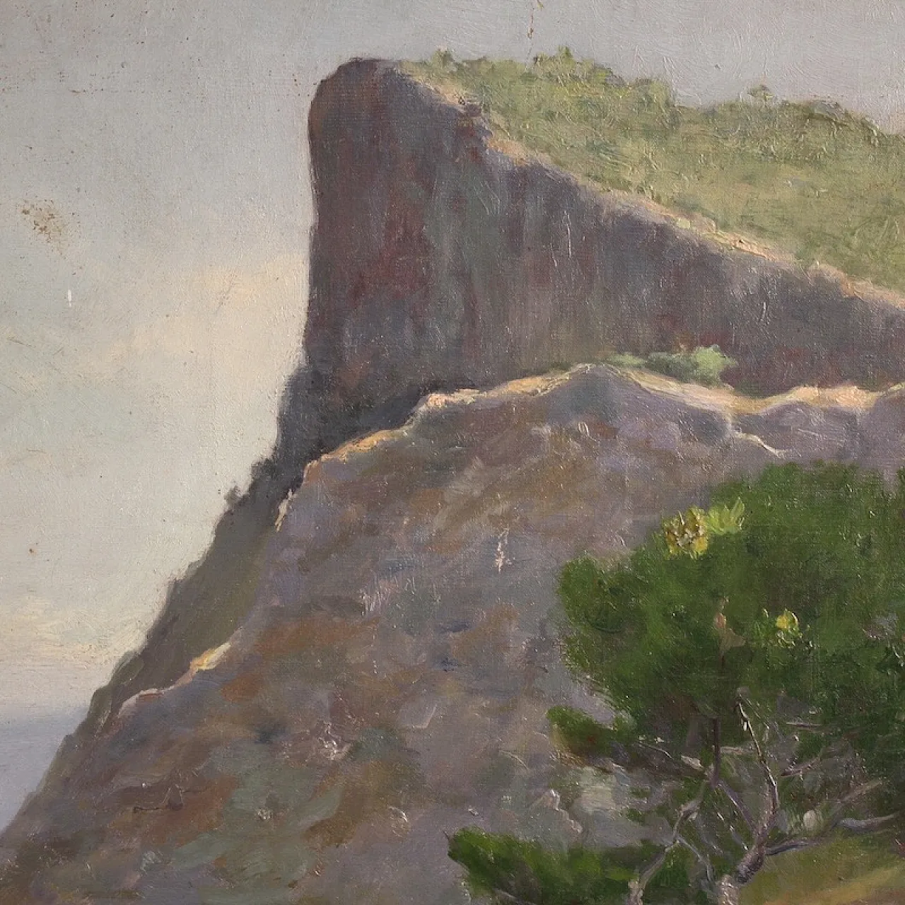 Dipinto spagnolo, paesaggio veduta di mare, '900 12