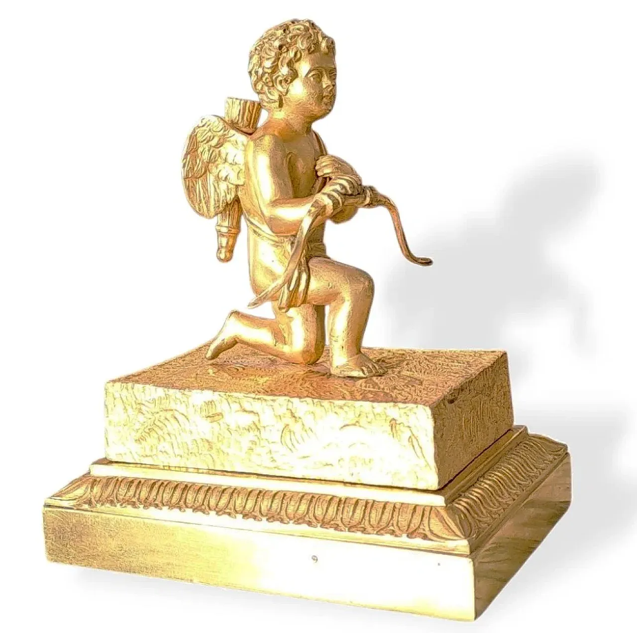 Cupid Triumphant, gilded bronze inkwell, early 19th century 1