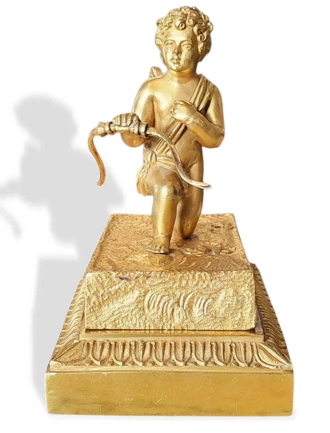 Cupid Triumphant, gilded bronze inkwell, early 19th century 2