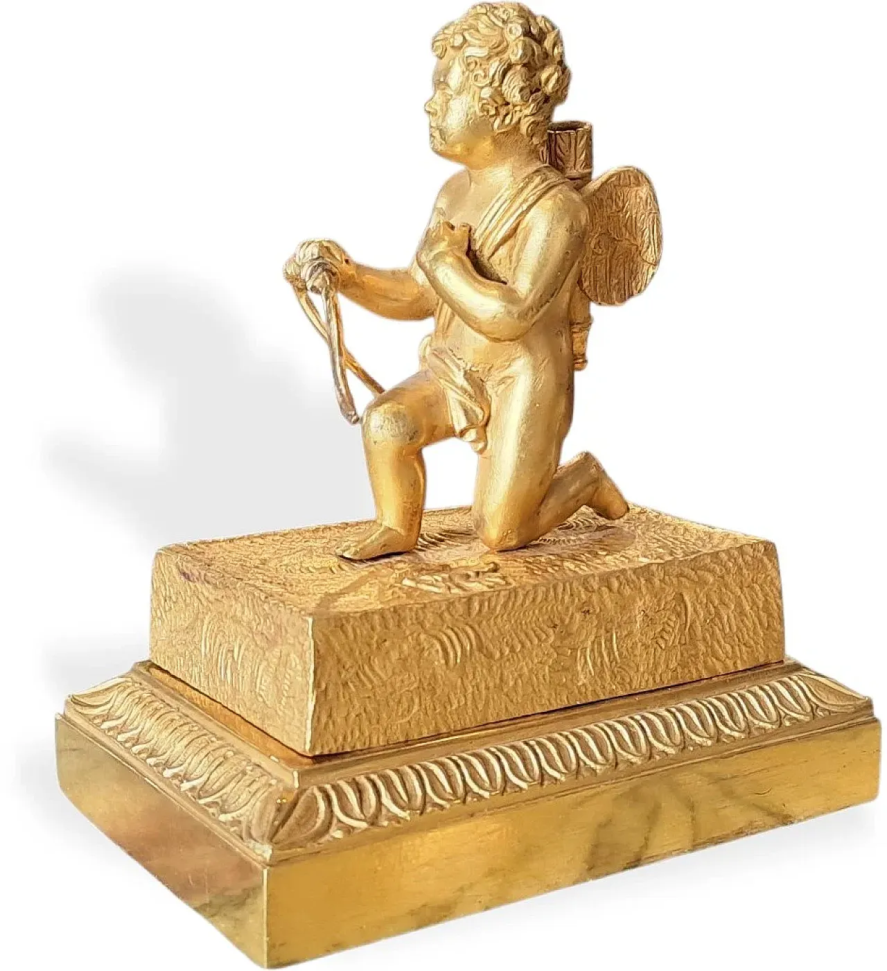 Cupid Triumphant, gilded bronze inkwell, early 19th century 3
