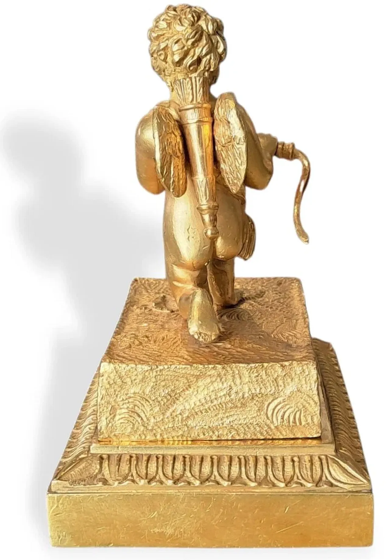 Cupid Triumphant, gilded bronze inkwell, early 19th century 4