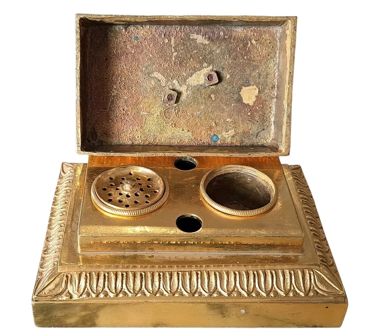 Cupid Triumphant, gilded bronze inkwell, early 19th century 9