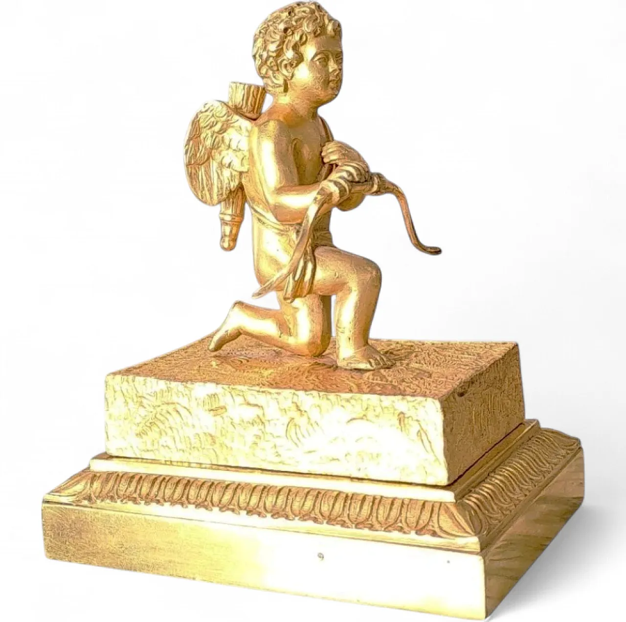 Cupid Triumphant, gilded bronze inkwell, early 19th century 10