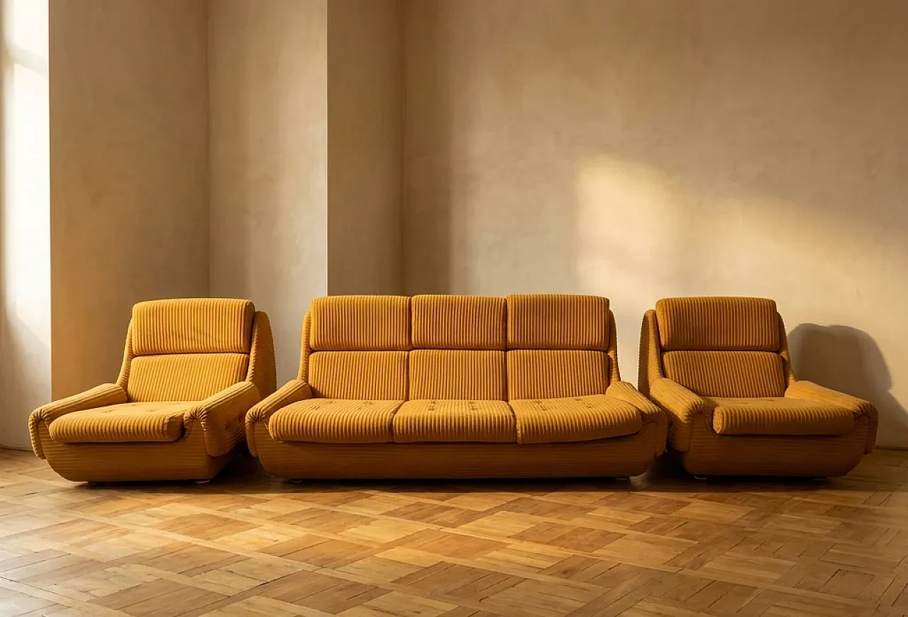 Set da soggiorno Mid-Century di Jitona, anni '70 1