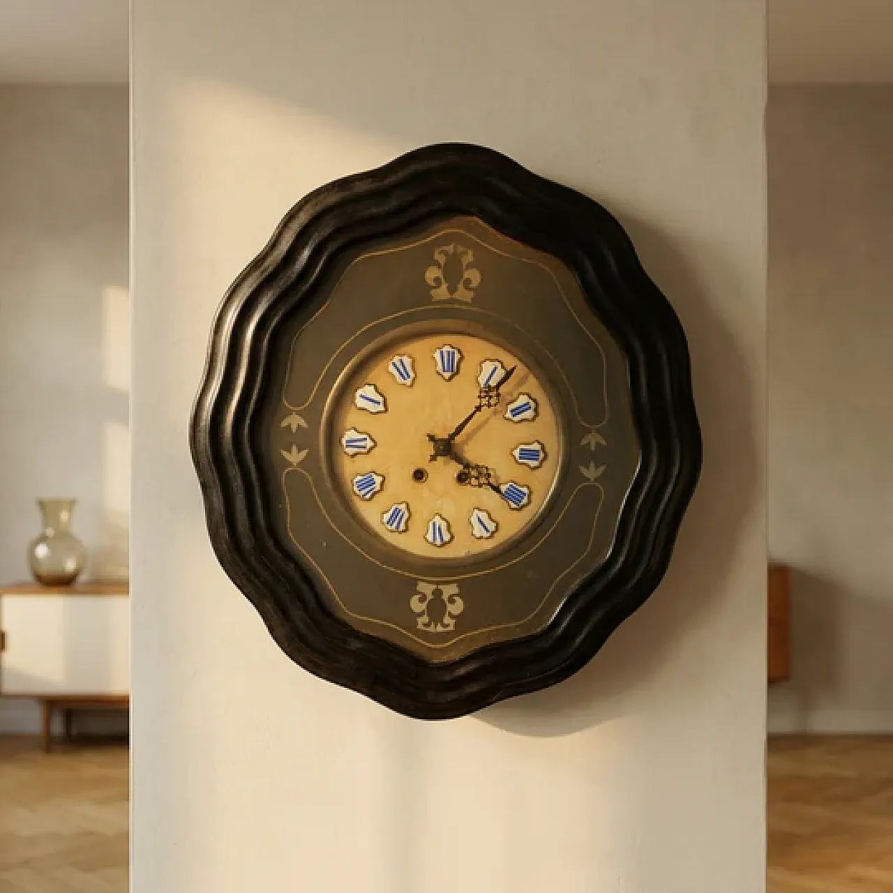 Wall clock with wooden case, early 20th century 4