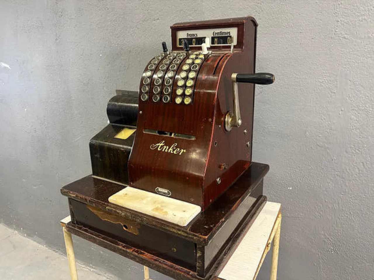 Mechanical cash register, wooden Anker, 1920s 4
